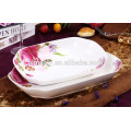 White square ceramic fish plate